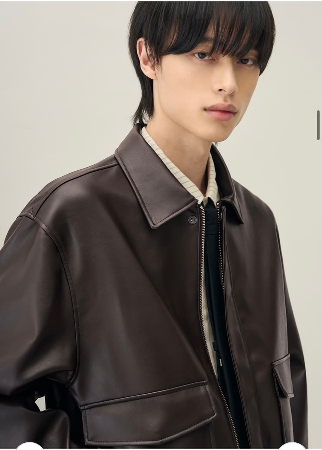 (L) 드로우핏 A-2 레더 블루종 자켓 [BROWN] 판매 상품이미지4