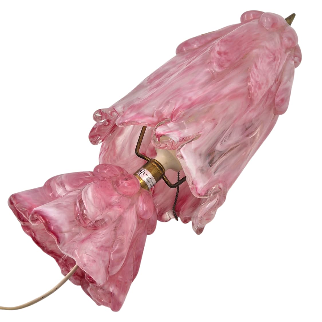 70s 이와타 핸드블로운 요리코 핑크 마블 빅 램프 상품이미지6