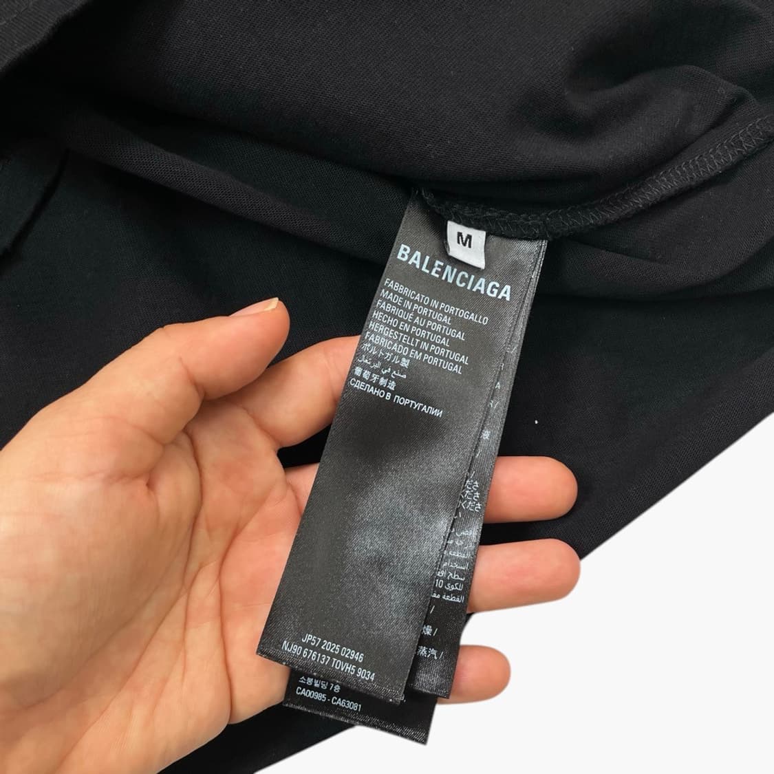 발렌시아가 Balenciaga 블랙 시큐리티 테이프 로고 반팔 티셔츠 M 상품이미지4