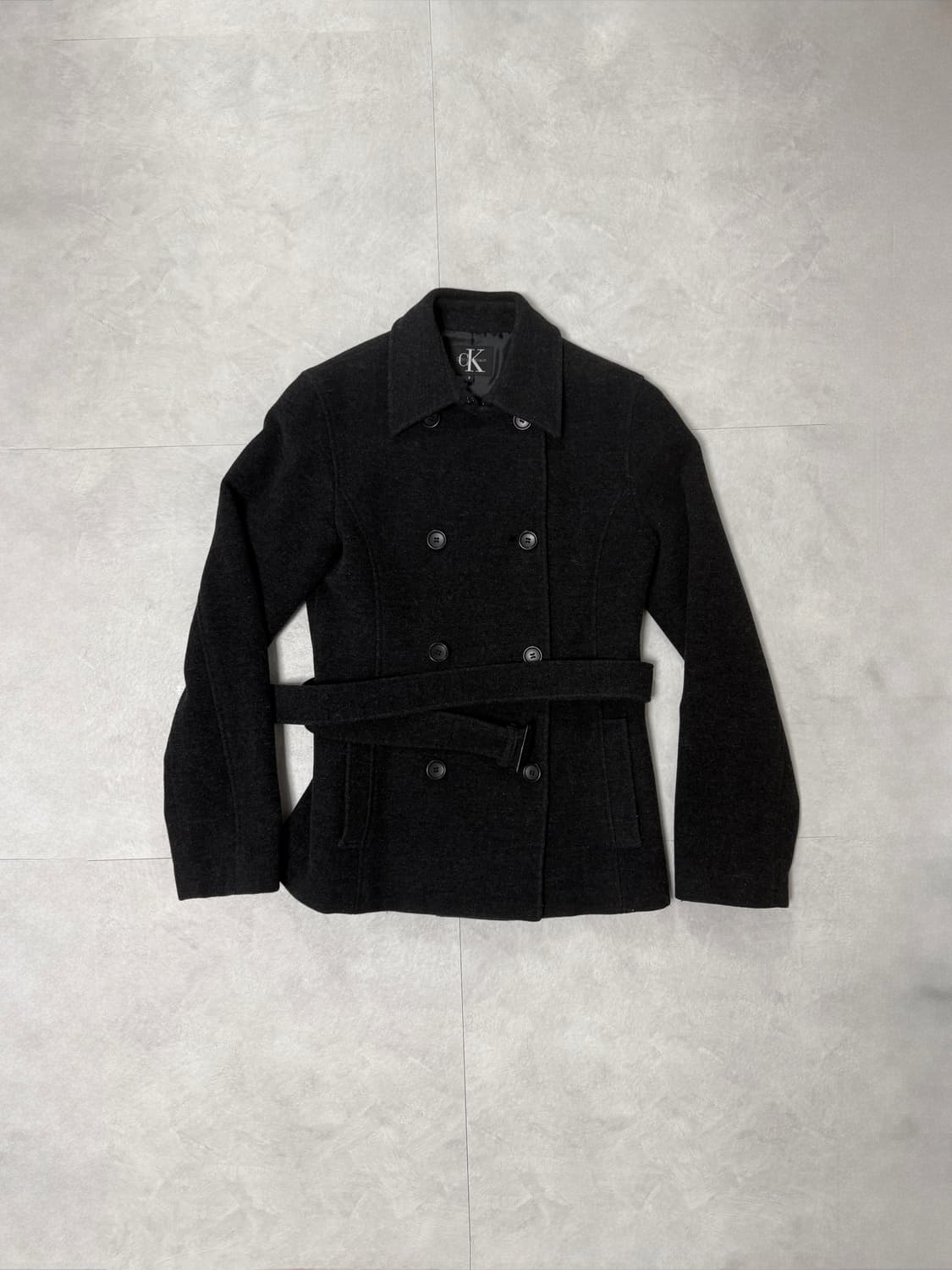 캘빈클라인 울 숏 코트 차콜 상품이미지1