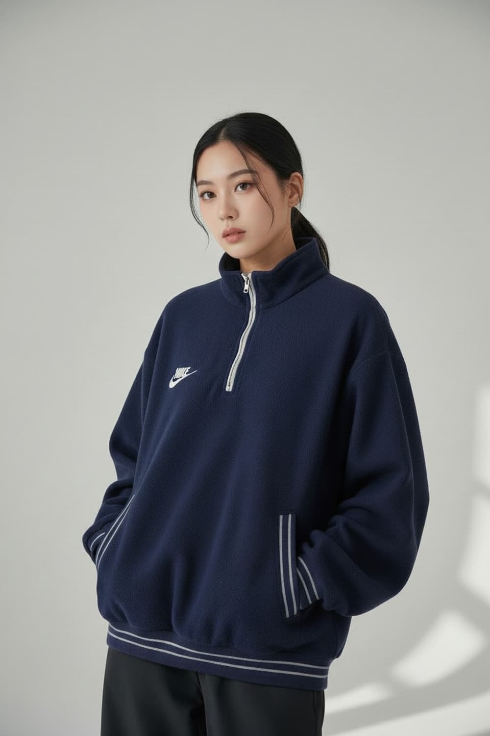 나이키 네이비 하프집업 더마핏 플리스 맨투맨 105 상품이미지1