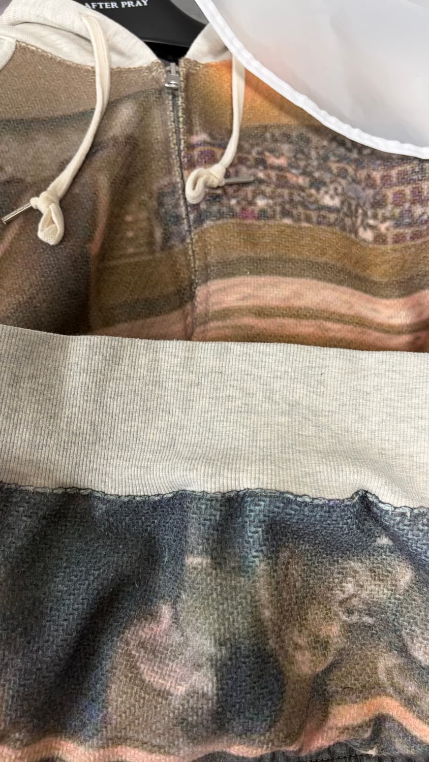 애프터프레이 프린트 패널 후디 집업 멜란지그레이 상품이미지5