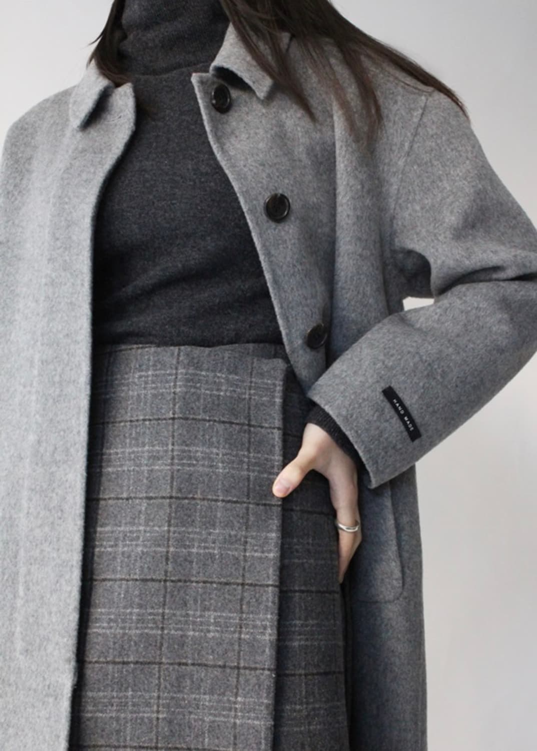 그랩 울 싱글코트 여성free 상품이미지5