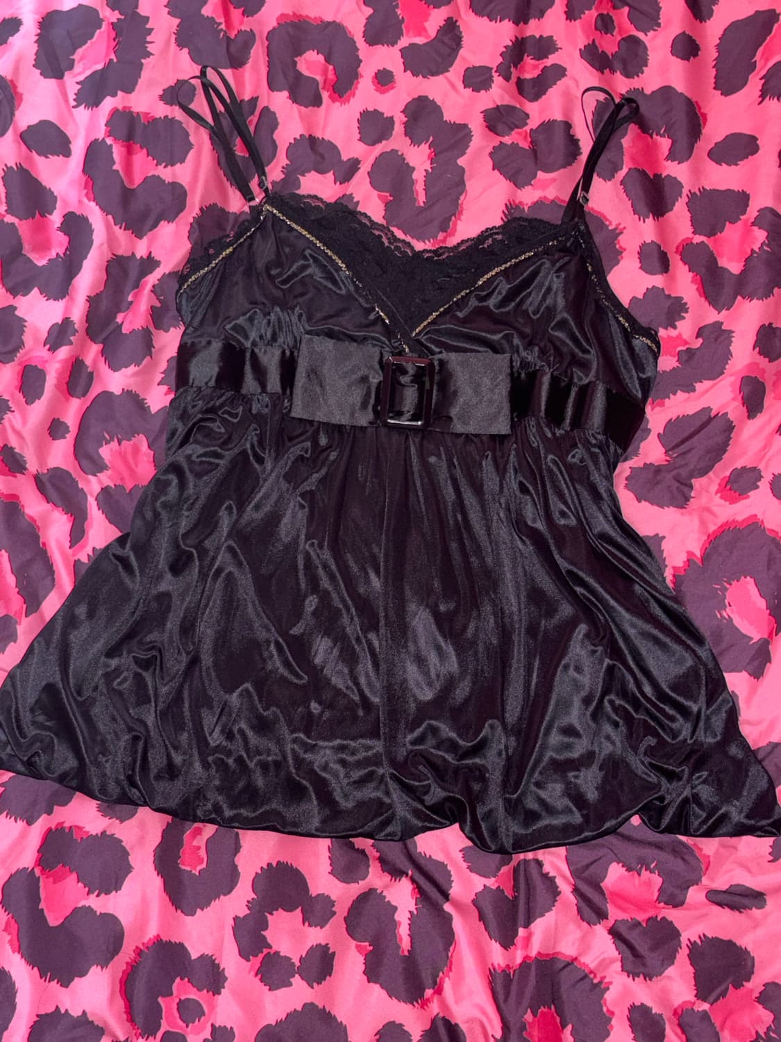 갸루 오네갸루 벌룬 레이스 슬립 일본 빈티지 상품이미지1