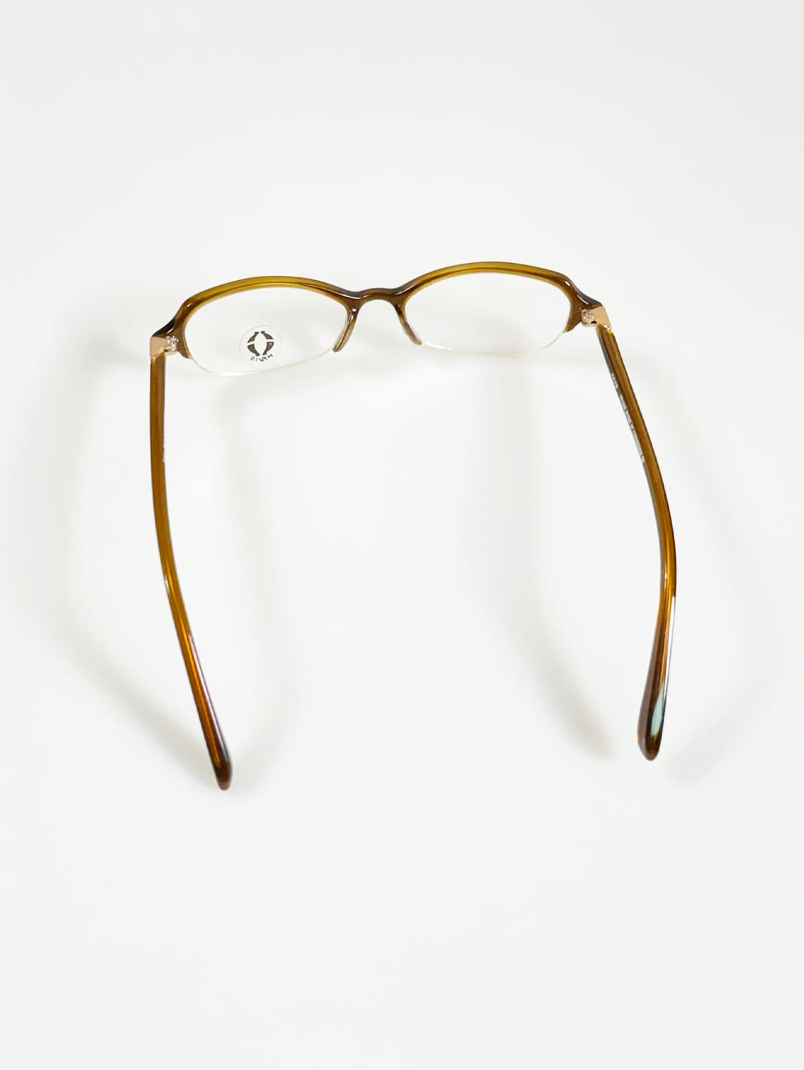 HAVIS 브라운 톨토이즈 오벌 반무테 빈티지 안경 상품이미지6