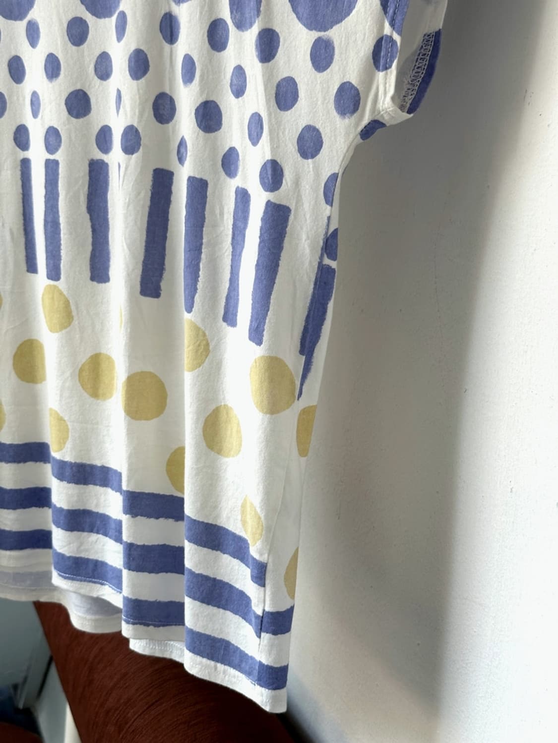 Light cotton wide design pattern top 상품이미지4