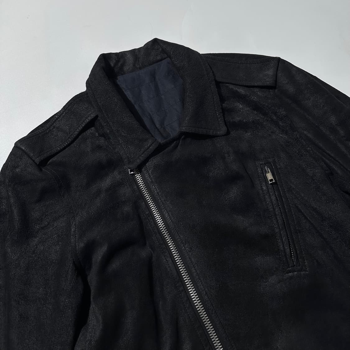 릭오웬스 스투지 램스킨 라이더 자켓 블랙 상품이미지3