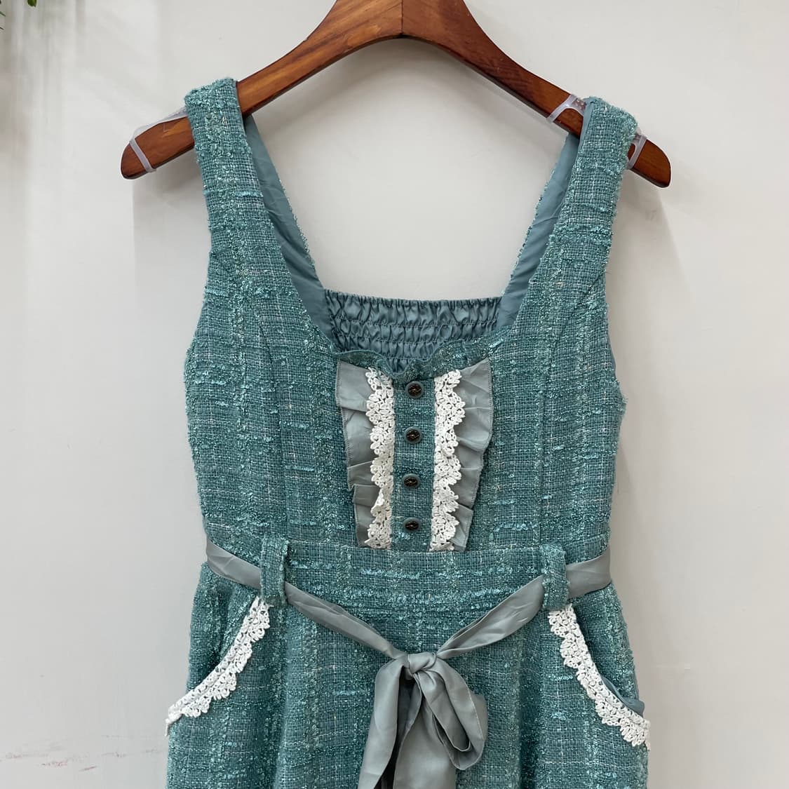 엑시즈팜 레이스업 민트 끈 원피스 상품이미지3