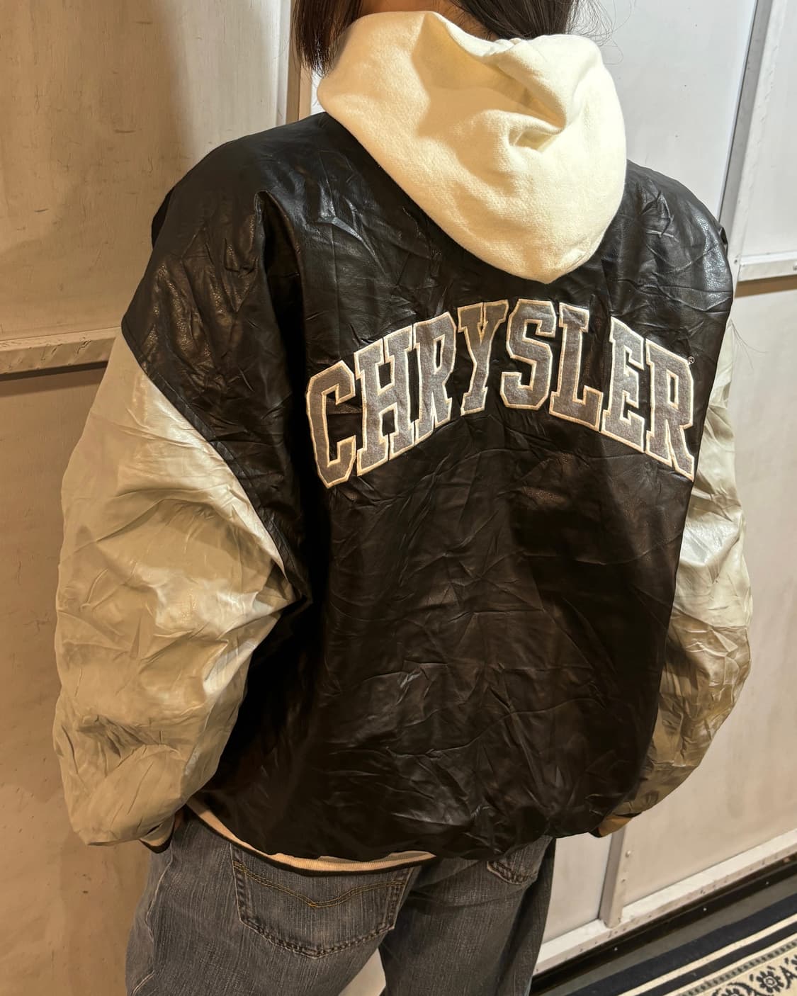 90s Vintage Chrysler Hooded Varsity jk  상품이미지3