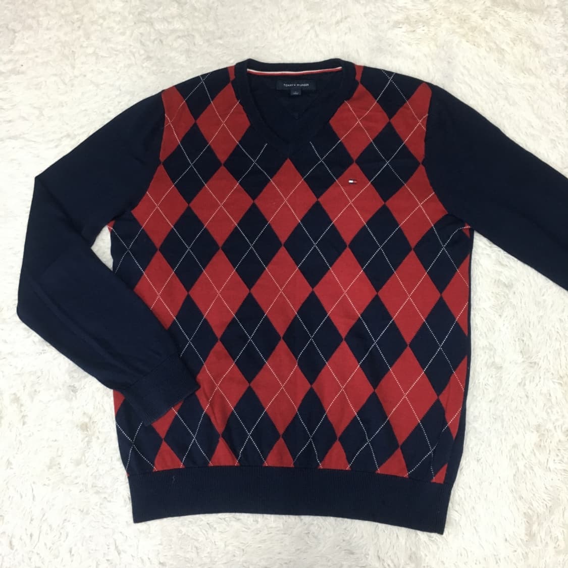 타미 아가일 라운드넥니트 만원샵 DD14 상품이미지1