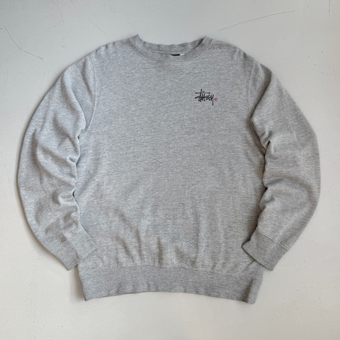 스투시 스탁로고 빅로고 맨투맨 그레이 상품이미지2