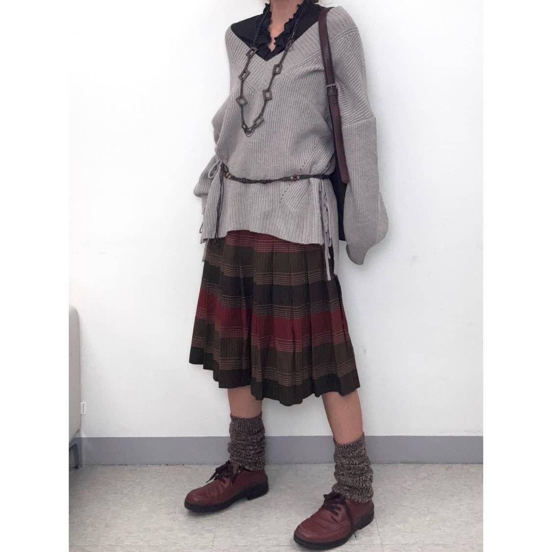 빈티지 그레이 니트 스웨터 상품이미지4