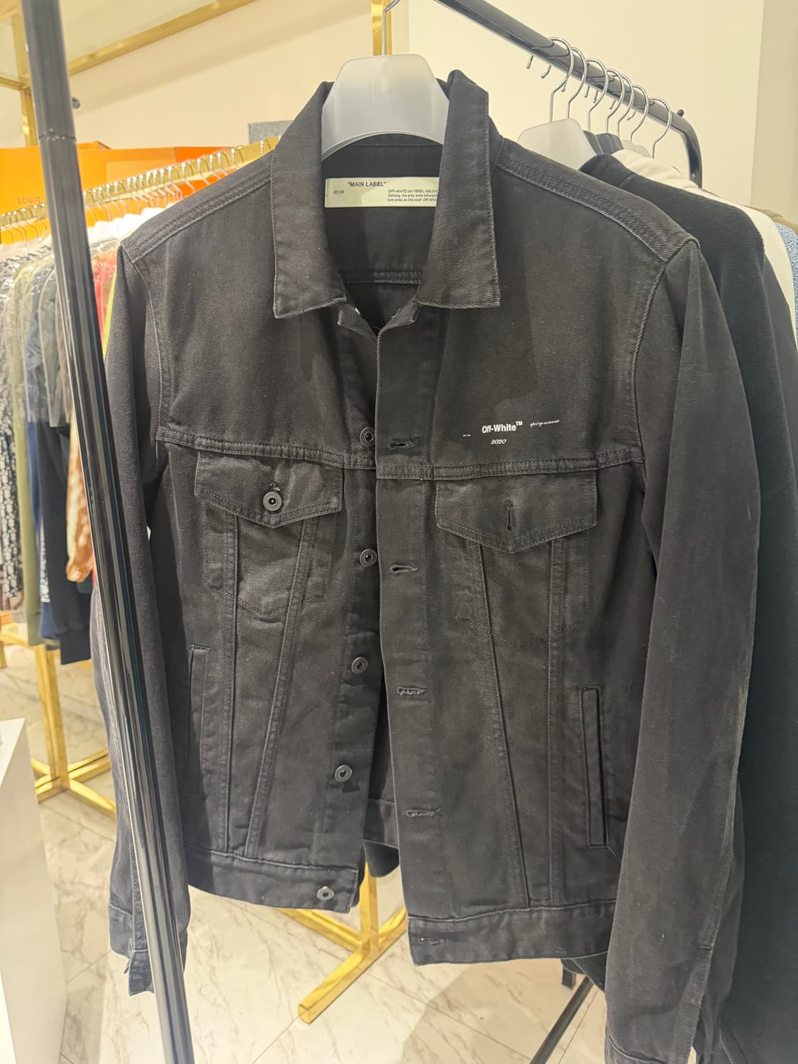 오프화이트 테이프 에로우 데님 자켓 상품이미지2