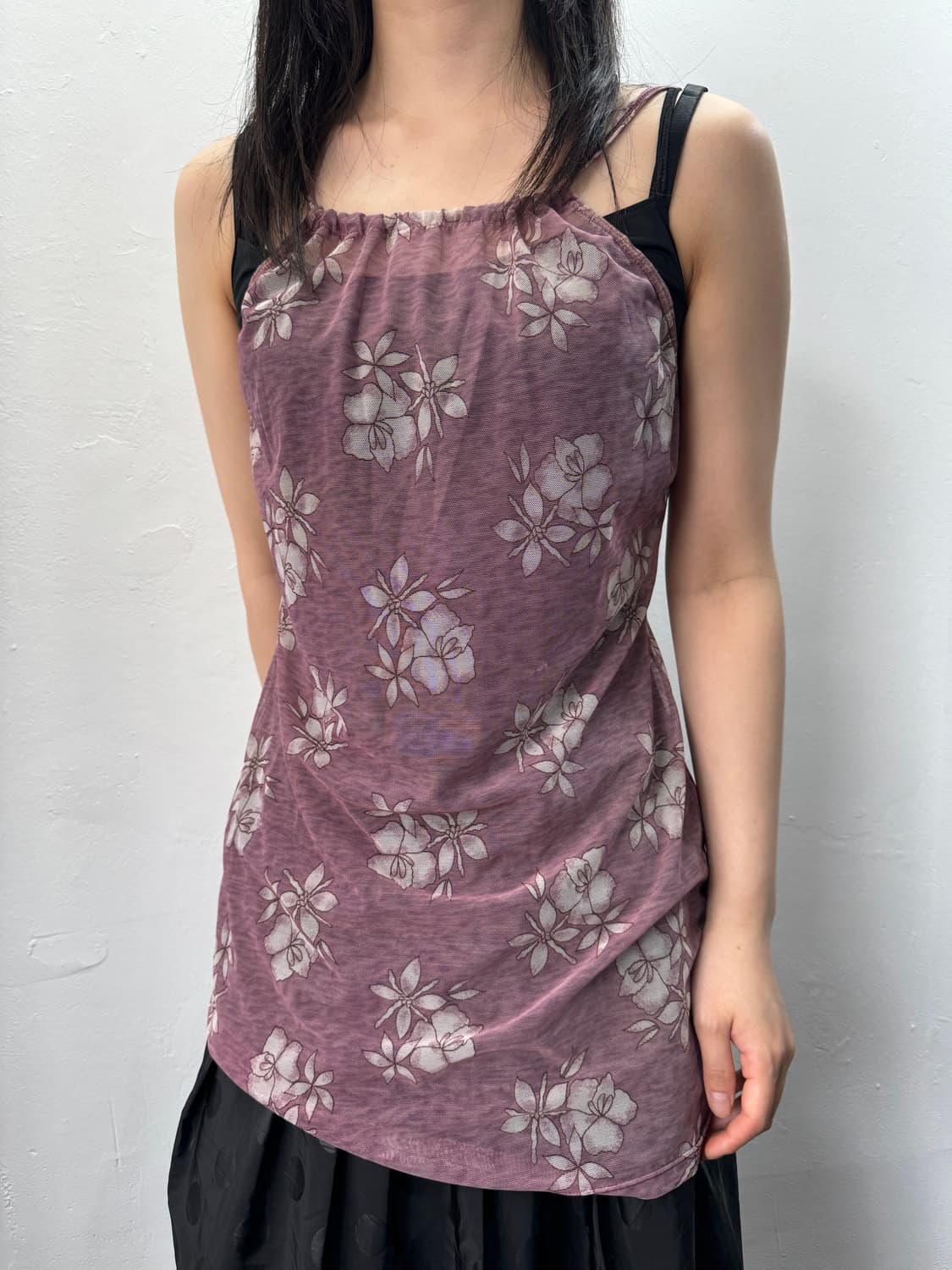 flower seethrough sleeveless 상품이미지1