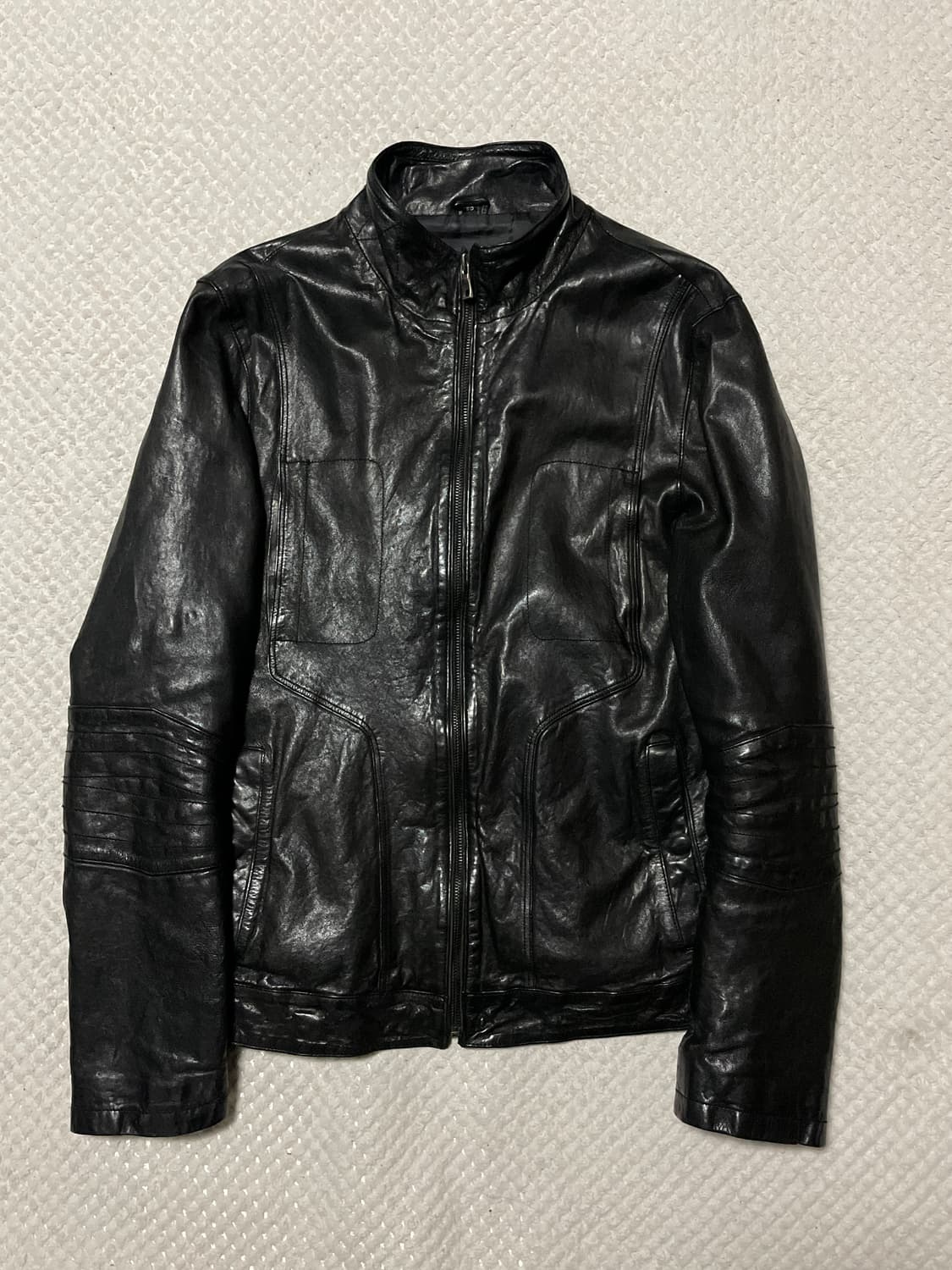 [50] 광희시장 웨스턴 무드 램스킨 양가죽 절개 레더 자켓 상품이미지1