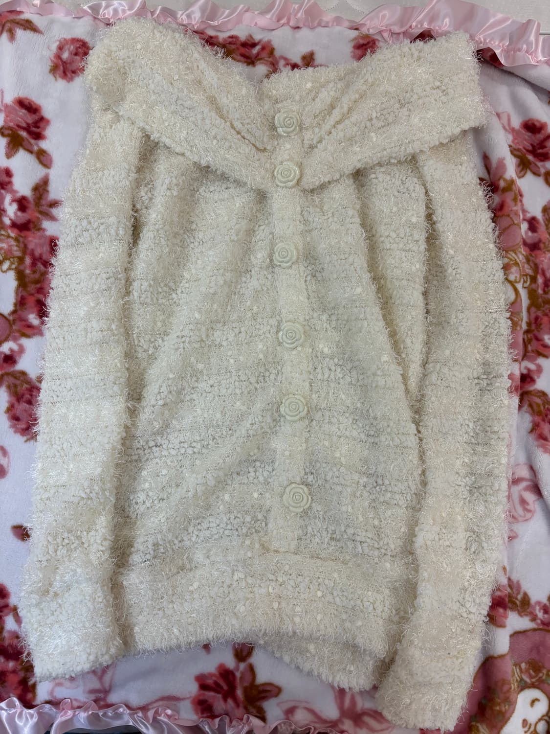 유진빈티지 리즈리사 리본 오프숄더 백 장미단추 상품이미지2