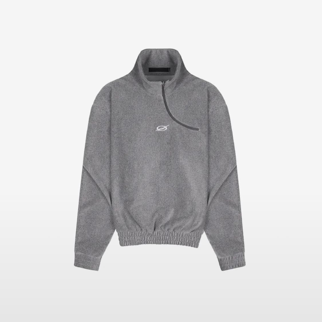 51퍼센트 하프집업 CURVED ZIPPER ANORAK - Grey 상품이미지1