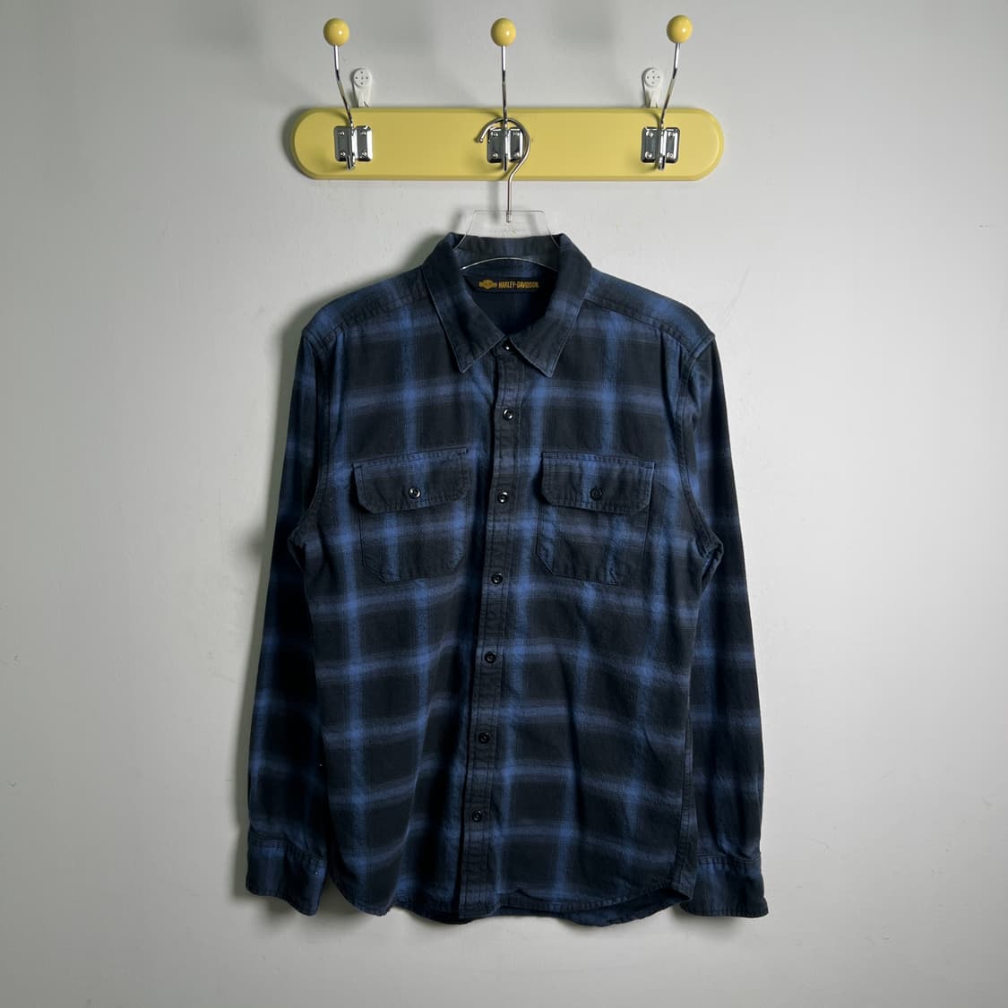 할리데이비슨 블루 체크 플란넬 셔츠 L 상품이미지1