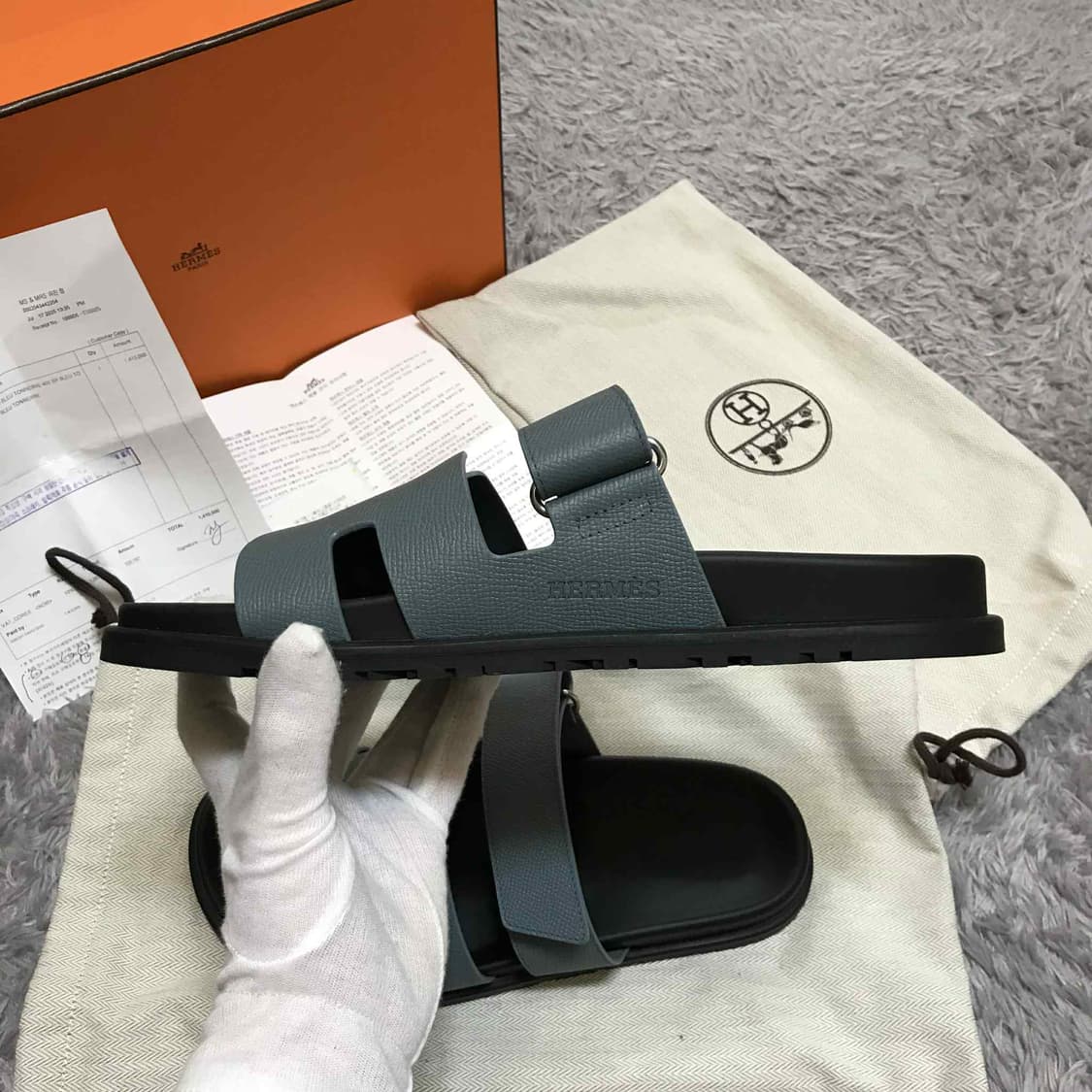 {클로젯}[40.5][풀구성+영수증+인보이스]에르메스 시프레 샌들 슬리퍼 상품이미지5