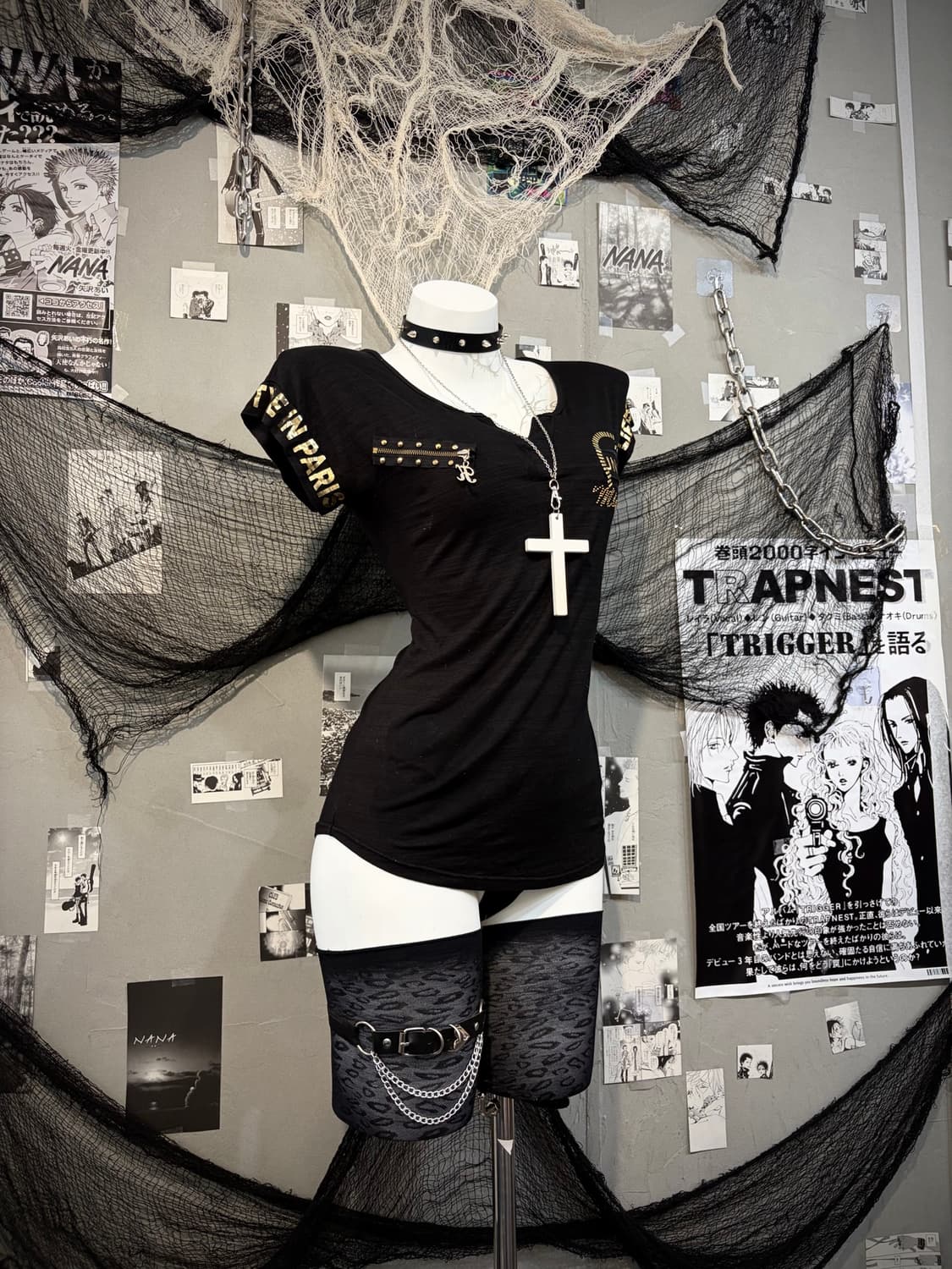 Gothic zip gold point back eyelet sleeve 상품이미지5