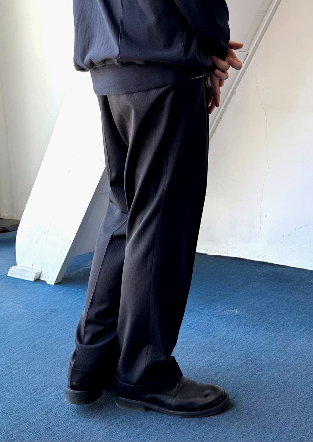 1 pleats light wool wide straight slacks 상품이미지3