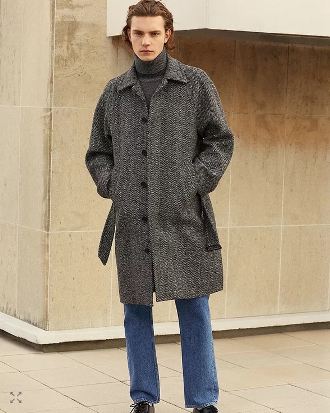 산드로옴므 23fw 헤링본 발마칸 코트 상품이미지10