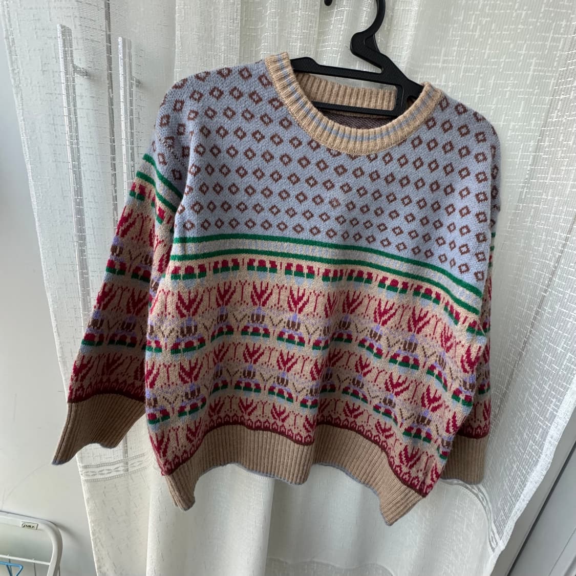 에스닉 노르딕 감성패턴 니트 귀여워요 상품이미지2