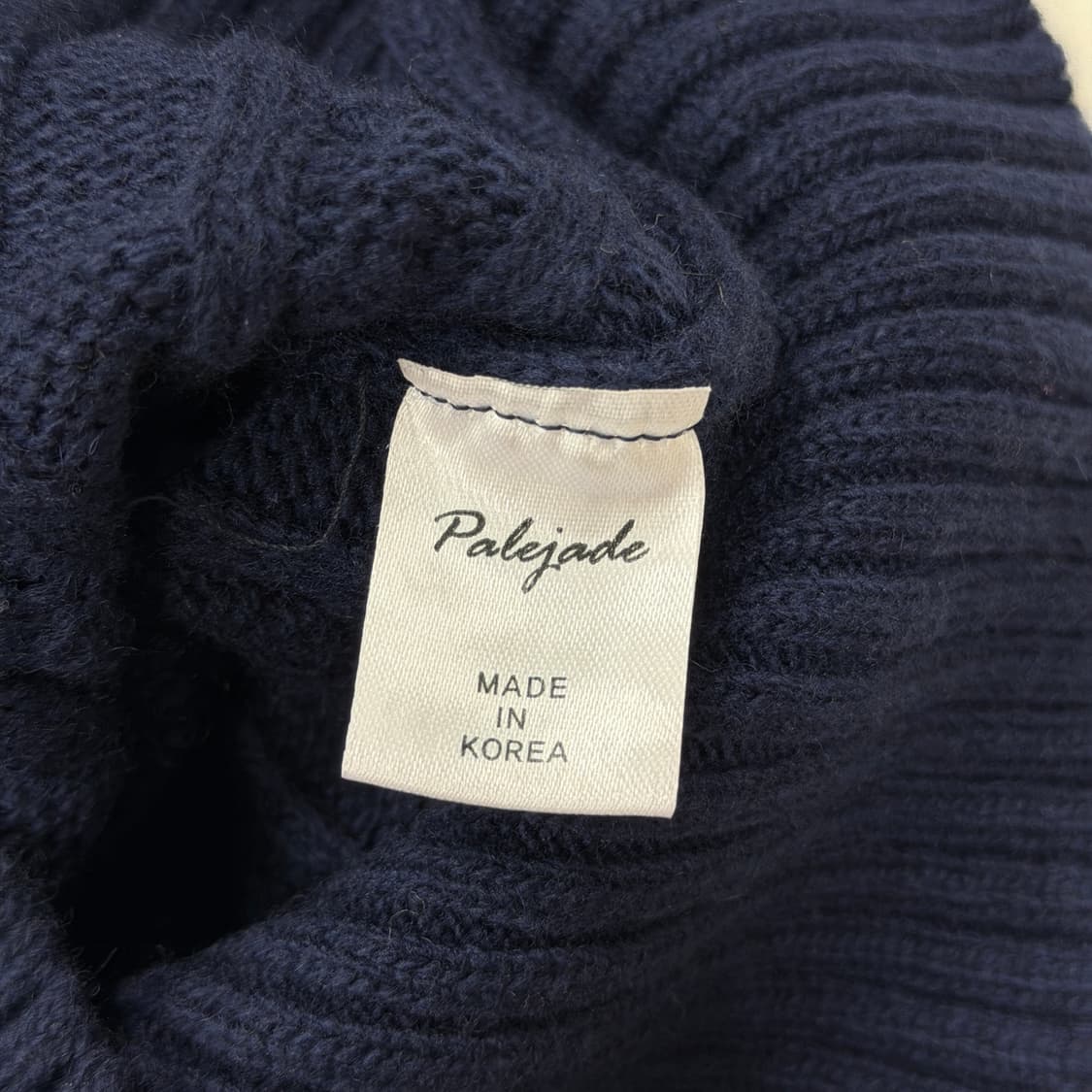 페일제이드 케이블 브이넥 후디드 니트 후드티 네이비 상품이미지4