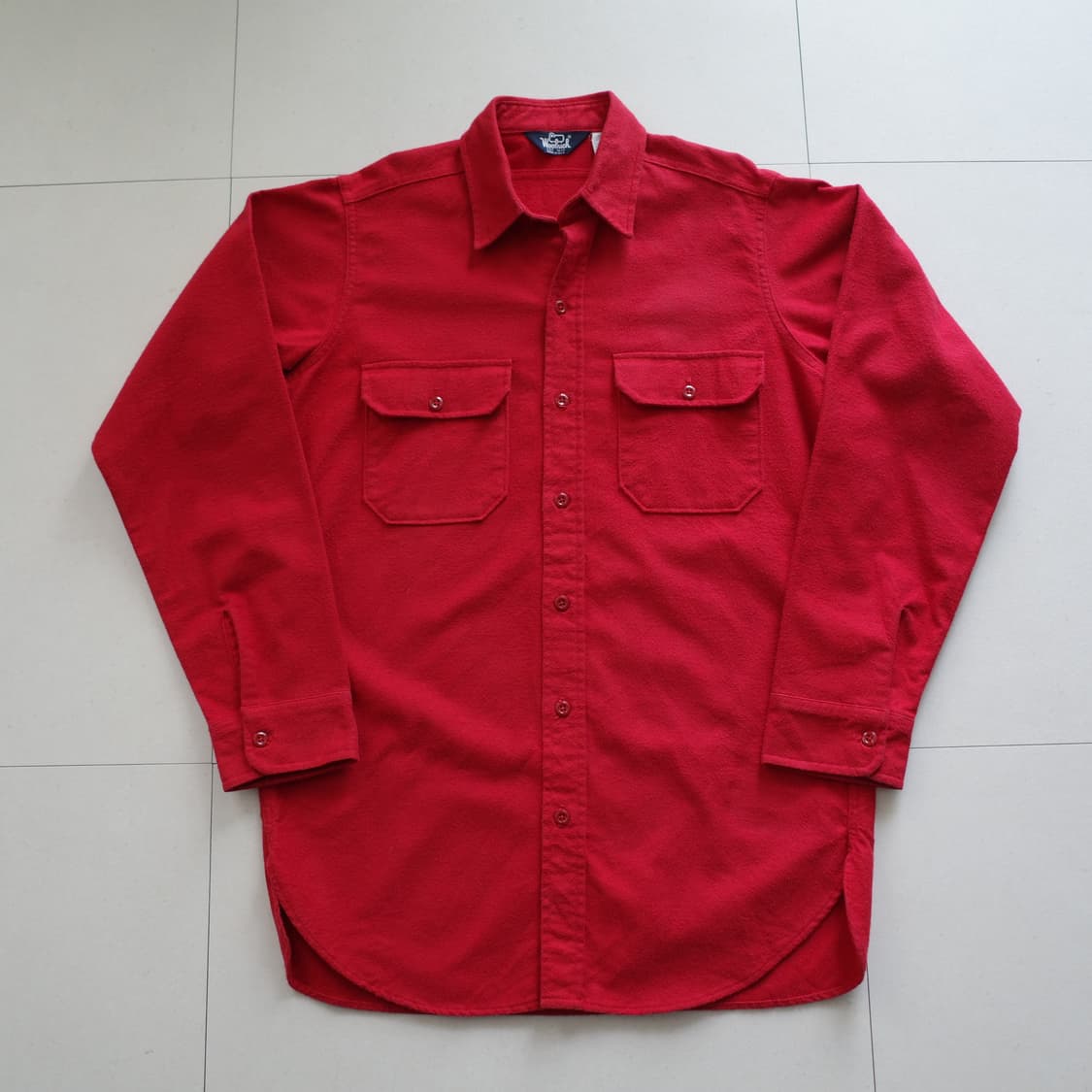 90s 울리치 USA MADE 레드 해비 코튼 플란넬 워크셔츠 L 상품이미지1
