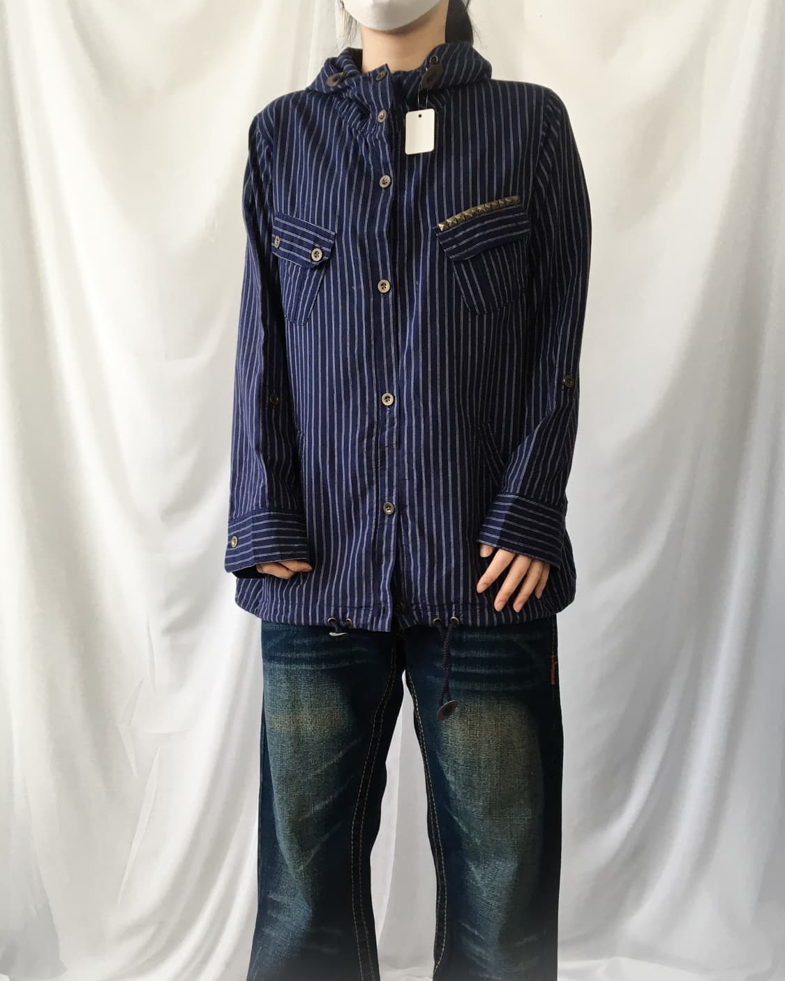 Stripe pattern hood jacket 상품이미지1