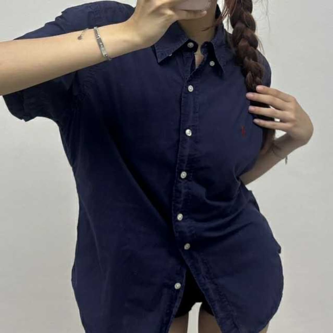 폴로 랄프로렌 네이비 반팔 셔츠(S) 상품이미지1