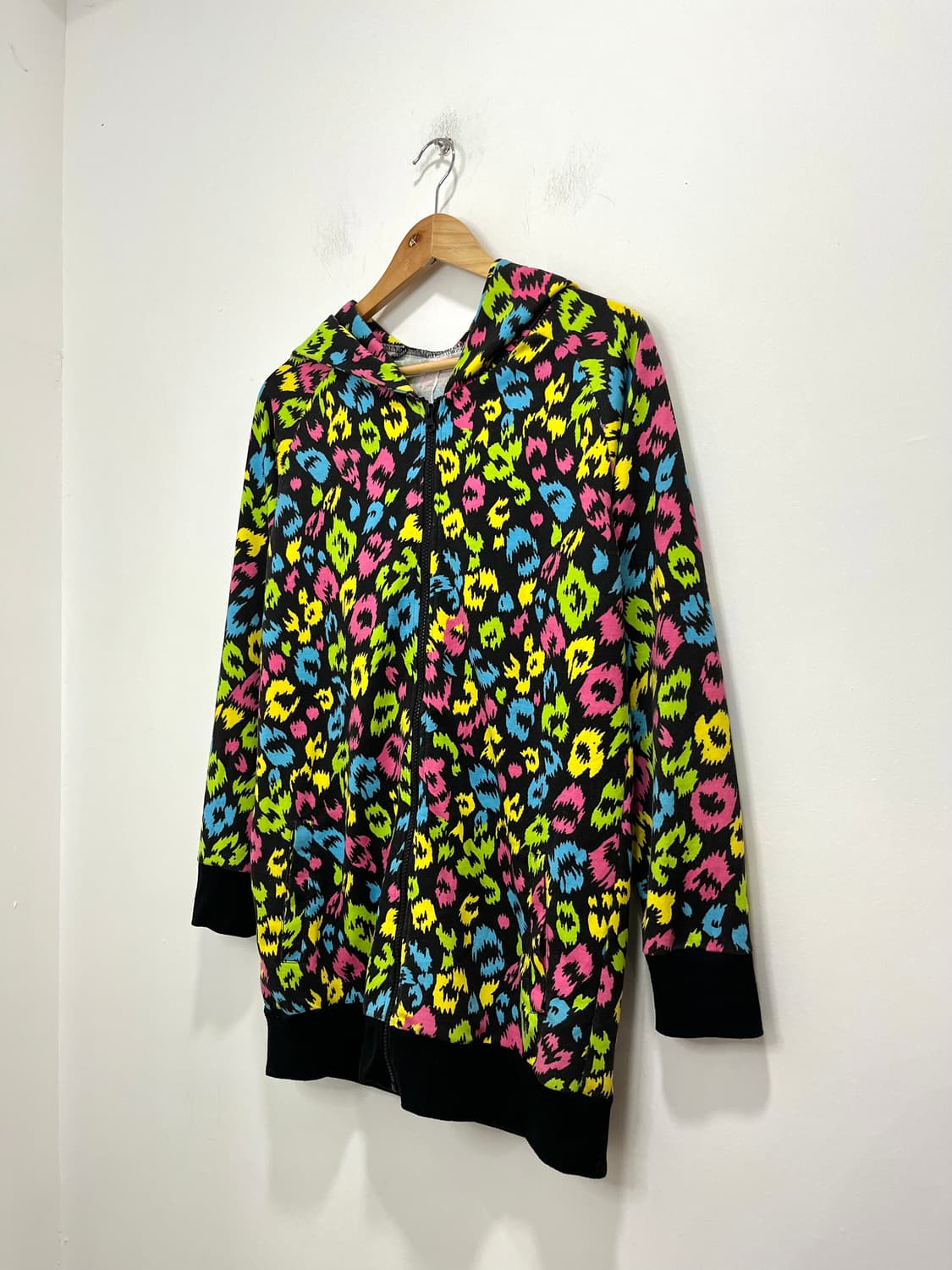 Y2k 갸루 레오파드 호피 넥워머 롱후드집업 상품이미지2