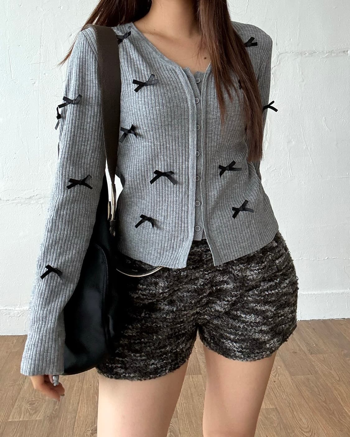 Ribbon point gray gardigan 상품이미지5