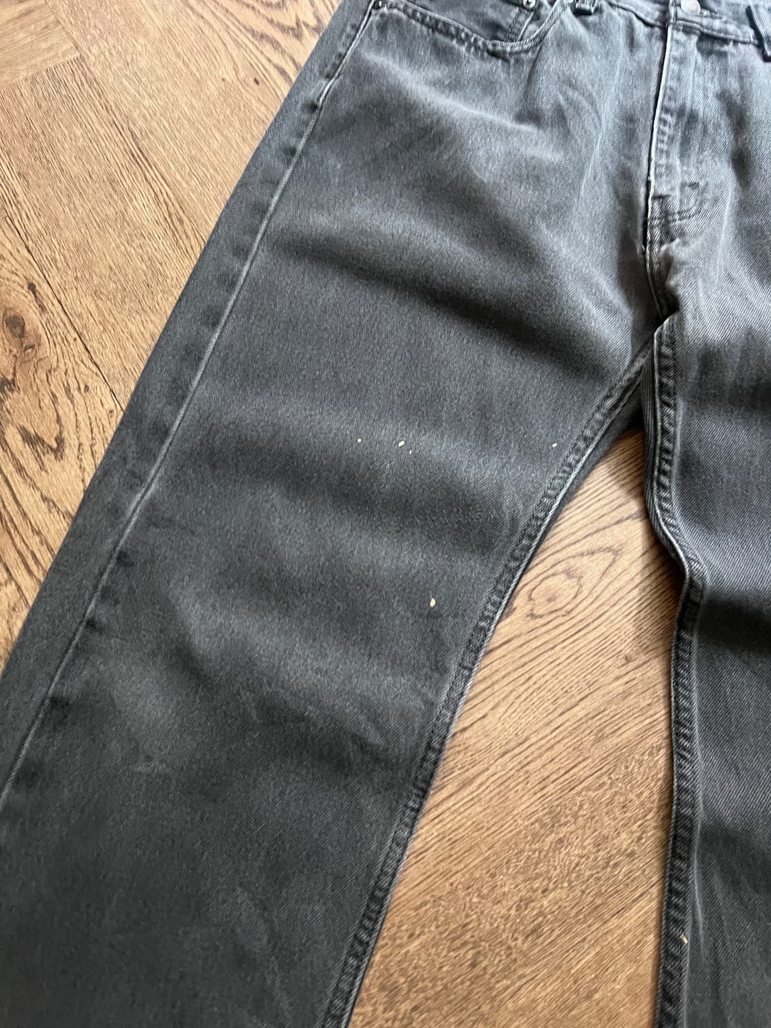 [36]리바이스 505 빈티지 워싱 흑청 데님 팬츠 상품이미지4