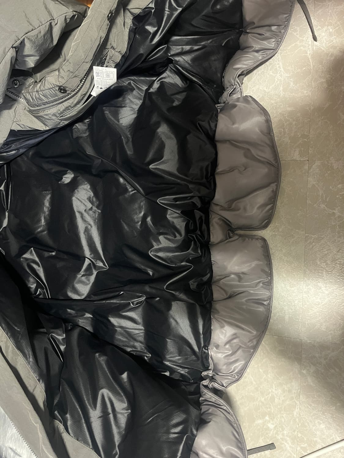 M사이즈 언어펙티드 레이어드 패딩 다크베이지 상품이미지6