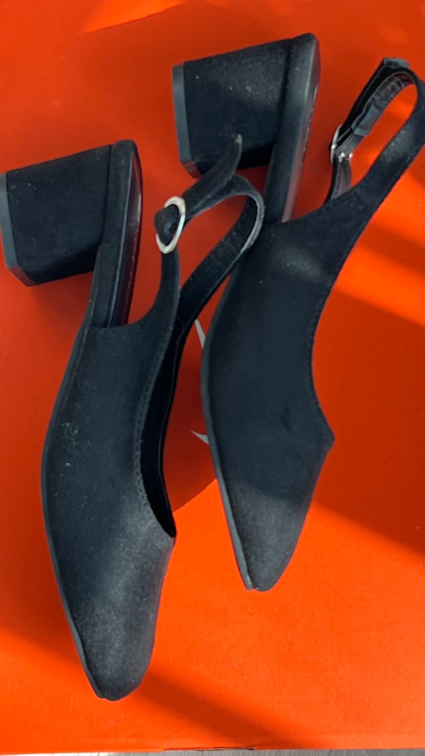 Charm 블랙 스웨이드 슬링백 힐 235 상품이미지2