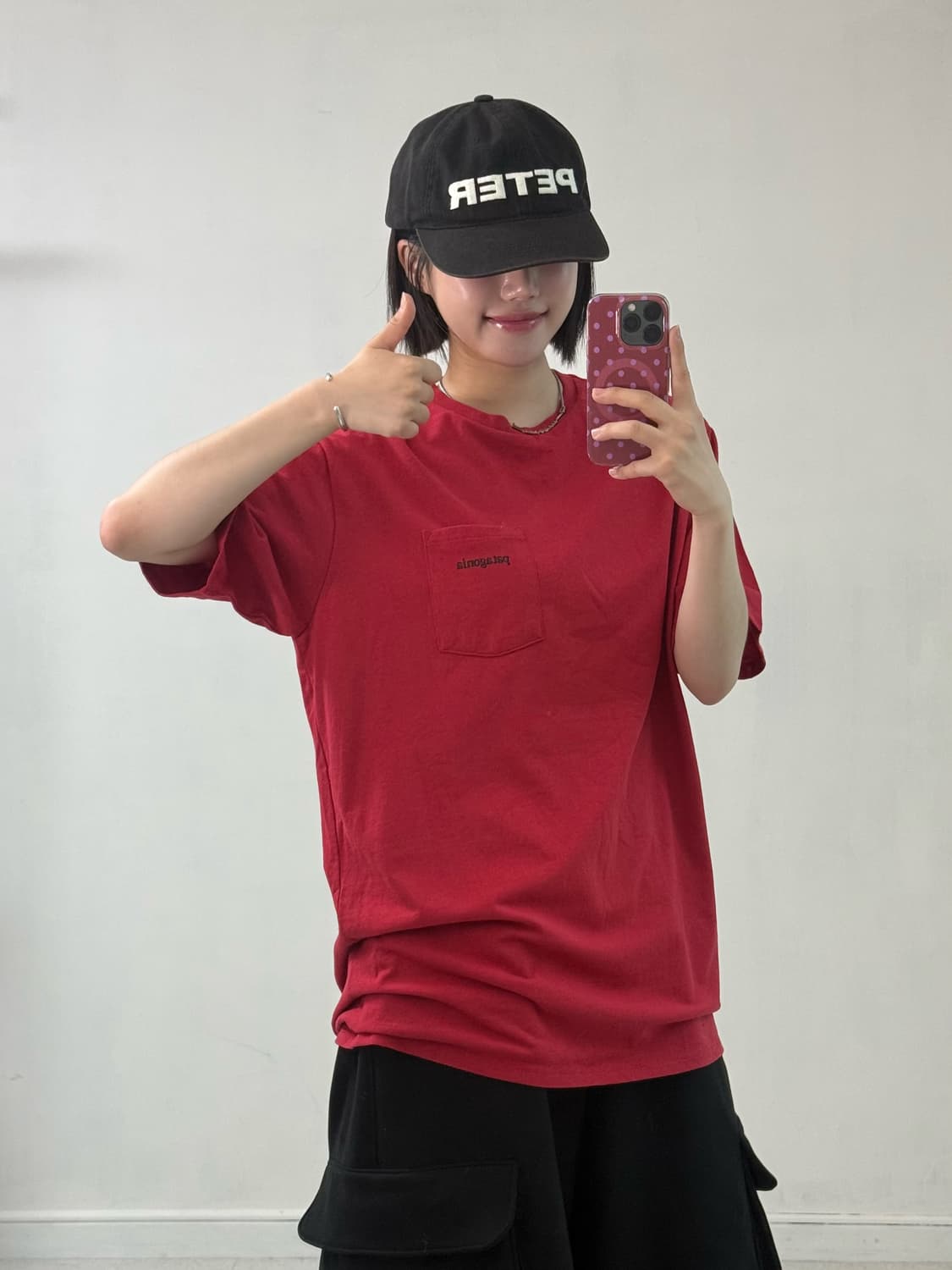 파타고니아 레드 반팔티 상품이미지1
