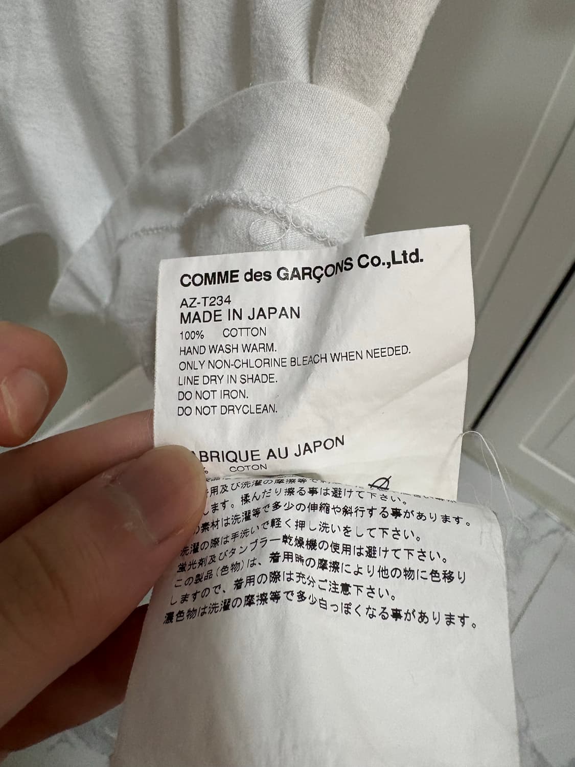[XL] 꼼데가르송 네이비 도트 반팔티 상품이미지4