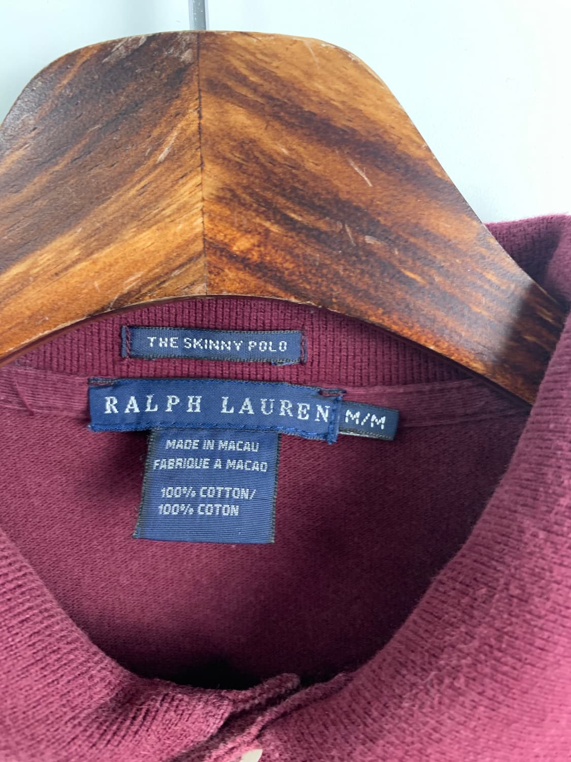 폴로 랄프로렌 버건디 긴팔 카라 티셔츠 상품이미지4