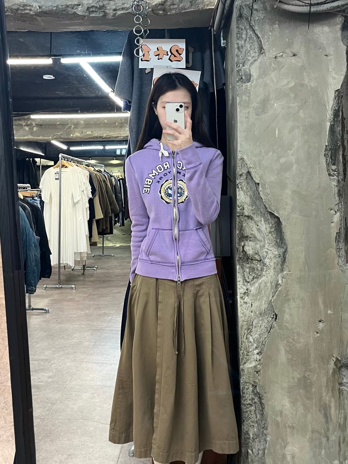 아베크롬비 기모 후드집업 라이트퍼플 S #csz4146 상품이미지2