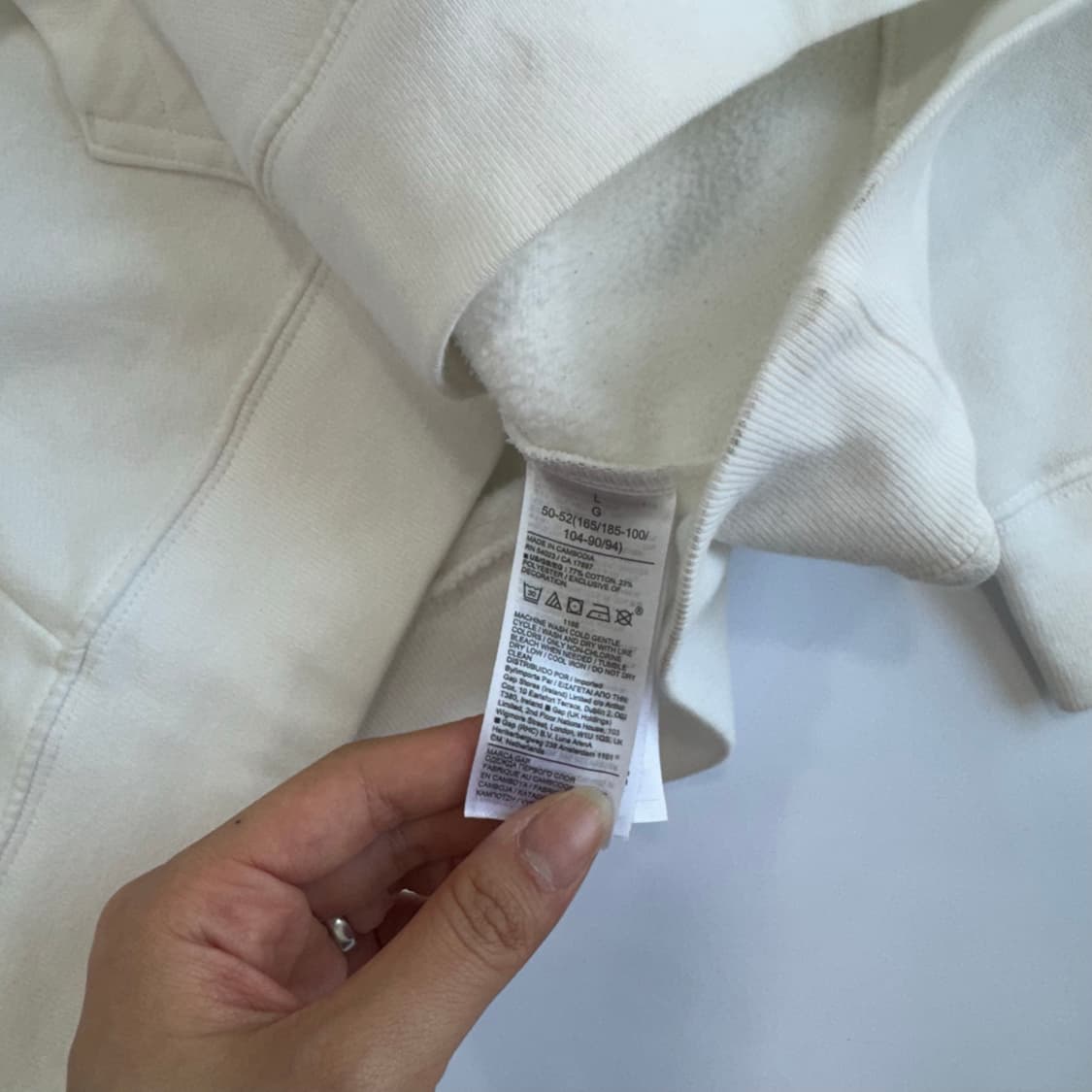 Gap 갭 네이비 로고 아이보리 후드티   상품이미지7