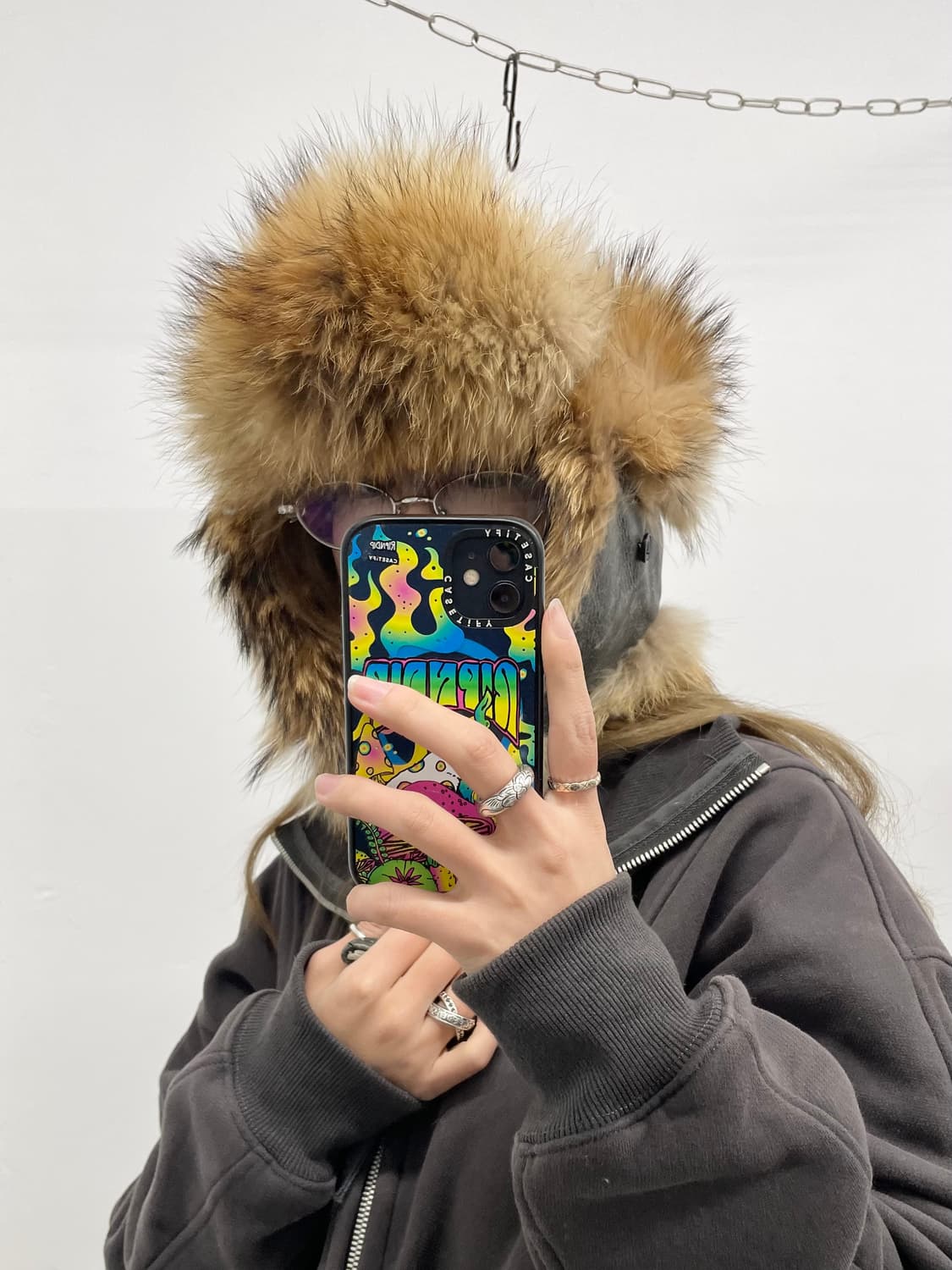 리얼 양가죽 바이커 트루퍼햇*레어 상품이미지3