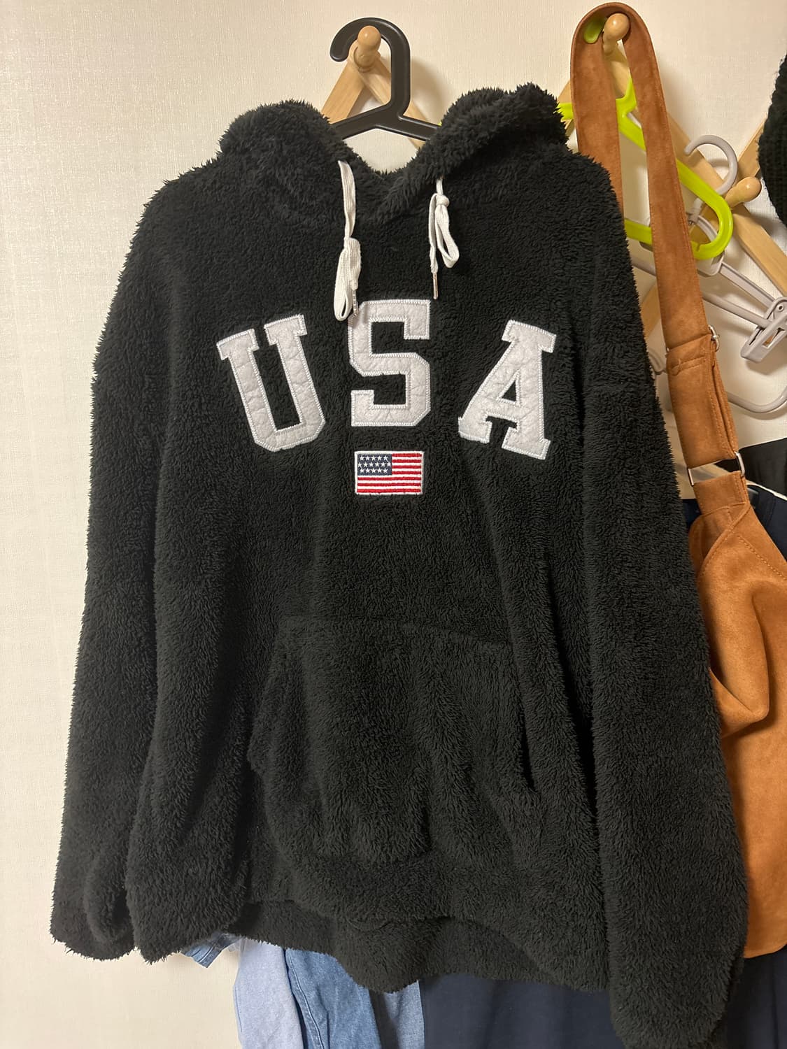 USA 빅로고 양털후드티 상품이미지1