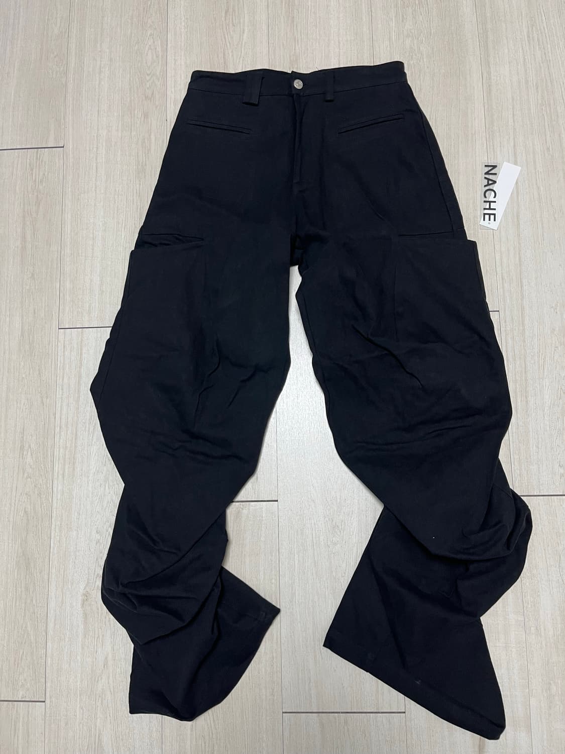 NACHE 핀턱 와이드 팬츠 1 블랙 상품이미지3