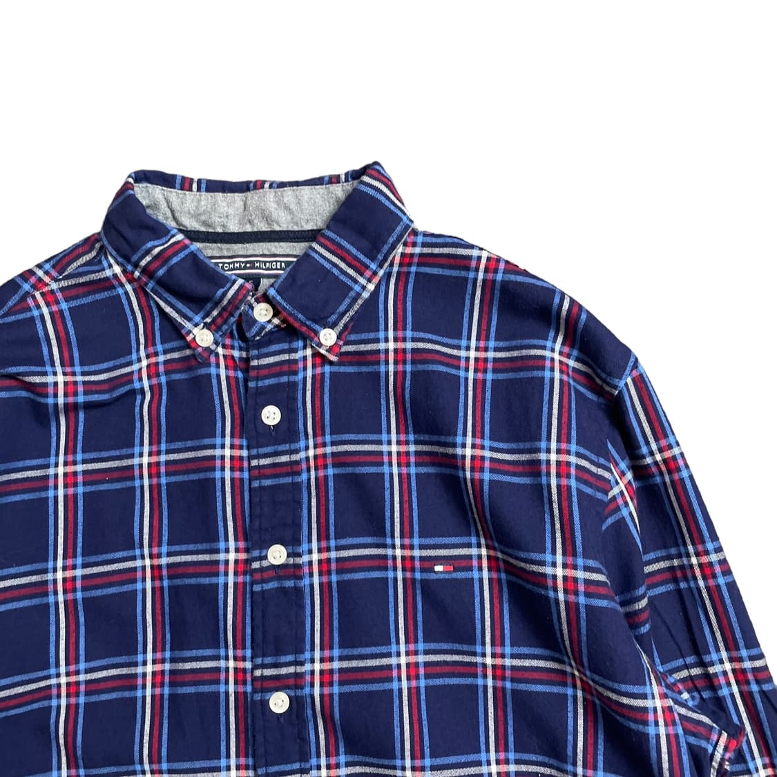 타미힐피거 네이비레드 체크 뉴욕핏 긴팔 셔츠 S 상품이미지3