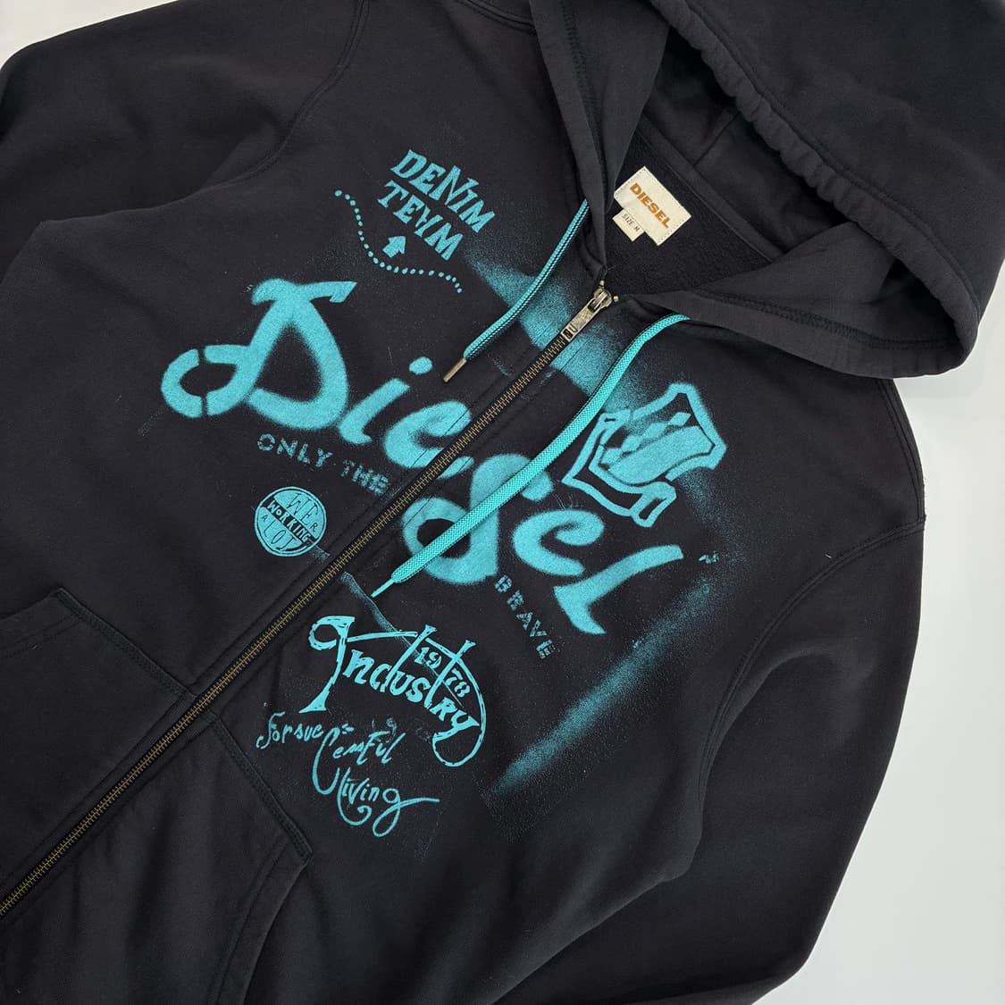 Diesel 디젤 프린팅 코튼 후드집업 상품이미지3