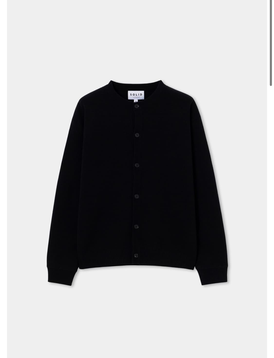 [50] 26ss 솔리드옴므 블랙 라운드넥 가디건 상품이미지4