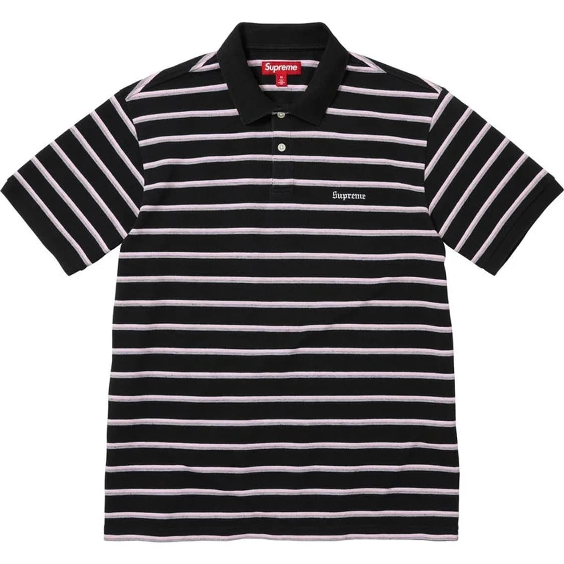 Supreme Washed Stripe polo Black 상품이미지1