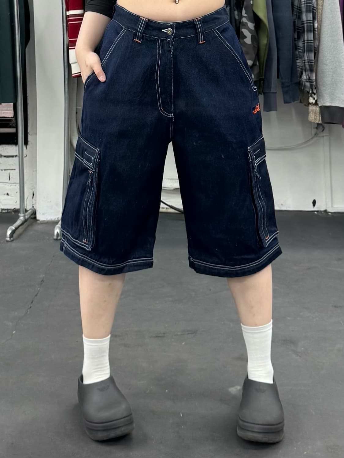 VTG 스티치 데님 카고 반바지 상품이미지1