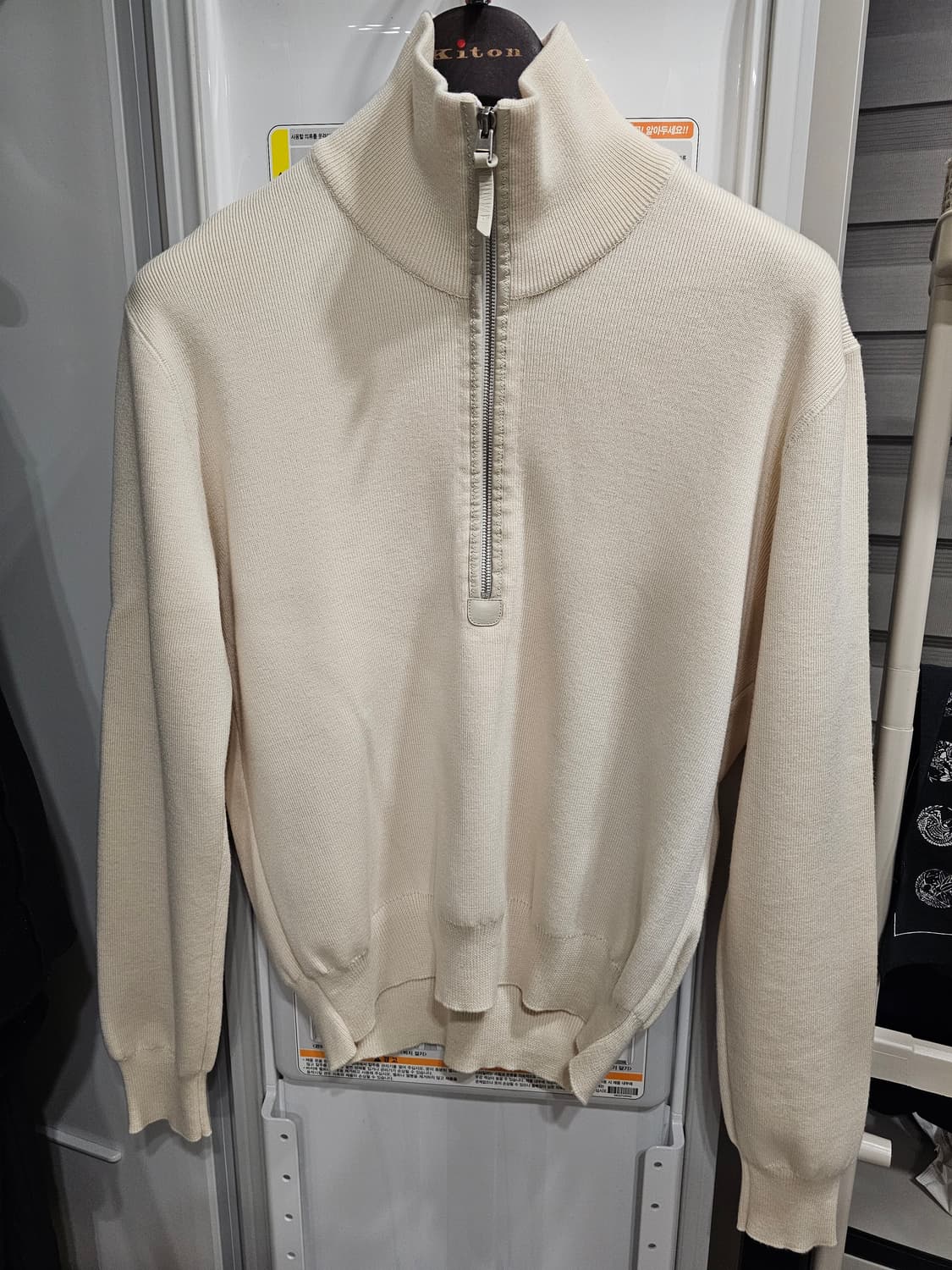 [52] 톰포드 헤비 울 하프 집업 니트 아이보리 상품이미지4